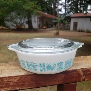 Vintage PYREX Amish Butterprint 471 1PT Covered Casserole Dish WITH DEFECT